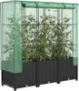 vidaXL Hochbeet mit Gewächshaus-Aufsatz Rattan-Optik Produktbild-Vorschau 2