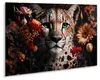 STYLER, tableau en verre 80x120 cm, lion avec des fleurs, Voir les images du produit 1