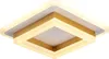 A modern, square-shaped ceiling light with layered gold and white elements, illuminated from within. Produktbild-Vorschau