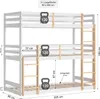 Homestyle4u Etagenbett 90x200 cm Hochbett Dreifachbett Weiß Produktbild-Vorschau 4
