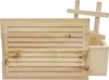 A wooden bread box with a built-in cutting board and a stand. Produktbild-Vorschau