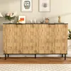 Merax Mosaik Sideboard mit 2 Türen in Holzoptik, Kommode Produktbild-Vorschau 4