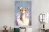 MuchoWow® Poster Hirsche - Blumen - Gemälde - Porträt - Produktbild-Vorschau 4