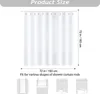 A diagram showing the dimensions of a shower curtain and how it fits various shower curtain rods. Produktbild-Vorschau