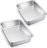 Homikit Edelstahl Auflaufform Set Rechteckig Kuchenform 2er Produktbild-Vorschau 1