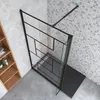 Schwarz Walkin Duschkabine 100x200cm unregelmäßige Form Produktbild-Vorschau 3