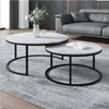Couchtisch Rund 2er Set, Wohnzimmertisch, Marmor Optik - 80 Produktbild-Vorschau 7