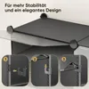Close-up view of a black shoe rack with instructional diagrams showing how to assemble it. Podgląd zdjęcia produktu