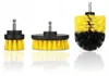 Three drill brush attachments of different sizes and shapes, displayed against a white background. Voir les images du produit