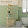 HOMCOM Badregal mit Wäschekorb, Badezimmerregal mit 3 Produktbild-Vorschau 5