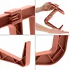 A collage of four close-up images showing a terracotta-colored flower box holder. Náhľad obrázku produktu