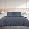 vidaXL Bettwäsche-Set Anthrazit 140x200 cm Leichte Produktbild-Vorschau 4