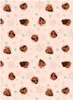 A repeating pattern of cartoon characters and flowers on a light pink background. Produktbild-Vorschau