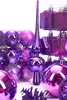 Brubaker 101 kusů sada Tree Top Christmas Baubles Fialové Náhled obrázku produktu 4