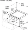 A technical drawing showing the dimensions of a product, with measurements in both inches and millimeters. Produktbild-Vorschau