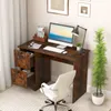 A small desk with a computer, lamp, and chair in a home office setting. Produktbild-Vorschau