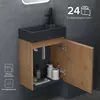 A bathroom vanity with a sink and faucet, showing storage space and product features. Anteprima dell’immagine prodotto