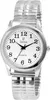A close-up studio shot of a silver watch with a white face. Produktbild-Vorschau