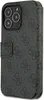 A close-up view of a gray flip phone case with a repeating Guess logo pattern. Podgląd zdjęcia produktu
