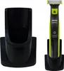 A Philips OneBlade razor and its charging stand are shown against a white background. Produktbild-Vorschau