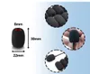 Collage of black foam microphone windscreens with dimensions indicated. Produktbild-Vorschau