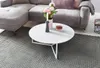 Design Couchtisch MDF Holz weiß matt Gestell Metall ø 80 Produktbild-Vorschau 7