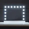 A makeup mirror with LED lights is displayed on a white surface against a dark background. Podgląd zdjęcia produktu