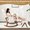 A woman is relaxing in a rocking chair with an ottoman, with labels pointing to different body parts. Anteprima dell’immagine prodotto