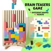 Holz 3D Puzzle 42 Teile, Tetris Geometrie Spiel, Denkspiel Produktbild-Vorschau 4