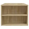 A front view of a two-shelf wooden bookcase. Náhled obrázku produktu