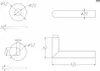 Technical drawings of a door handle set with dimensions and views. Produktbild-Vorschau