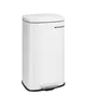 A white pedal trash can with a silver pedal and black base, shown against a white background. Produktbild-Vorschau