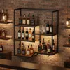 COSTWAY Weinregal Wand, Bar Regal mit 6 Regalböden & 4 Produktbild-Vorschau 8