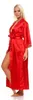 Damen langes Kimono Seidenrobe Morgenmantel; Rot L Produktbild-Vorschau 2