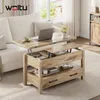 WOLTU Couchtisch höhenverstellbar, 2 Schubladen, 1 offenes Produktbild-Vorschau 2