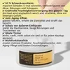 A close-up of a skincare product jar with text overlays describing its benefits. Produktbild-Vorschau