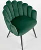 A single green velvet chair with black legs is shown against a white background. Náhled obrázku produktu