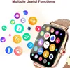A smartwatch with a screen displaying various app icons, surrounded by other app icons floating in the background. Produktbild-Vorschau