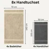Komfortec 8er Handtuch Set aus 100% Baumwolle, 4 Badetücher Produktbild-Vorschau 3