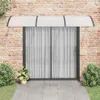 A door awning installed above a sliding glass door on a brick wall. Náhled obrázku produktu