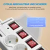 DEWENWILS 6 Fach 2M Mehrfachsteckdose mit 2 USB, 3680W Produktbild-Vorschau 5