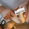 5er Set Gemüseschäler aus Edelstahl mit Holzgriff, Produktbild-Vorschau 3