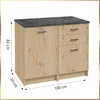 A kitchen cabinet with dimensions indicated. Produktbild-Vorschau