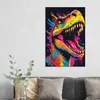 DEQOART Hybrid Leinwand Bild 60x90 cm 'Dynamischer Dino Produktbild-Vorschau 3