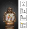 LED Schneekugel Weihnachten mit Schneemann, Timer, Laterne Produktbild-Vorschau 2