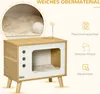 PawHut Katzenhaus, Katzenhütte im TV Design mit Spielball, Produktbild-Vorschau 5