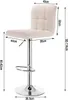 A bar stool with dimensions indicated by text and arrows. Produktbild-Vorschau