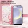 Galaxy S25 Hülle, Marmor Motiv Kunstleder Tasche Produktbild-Vorschau 4