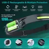 LED COB Sensor Stirnlampe Scheinwerfer Kopflampe USB Produktbild-Vorschau 7