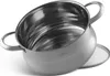 A stainless steel pot with two handles and a glass lid, shown on a white background. Náhled obrázku produktu